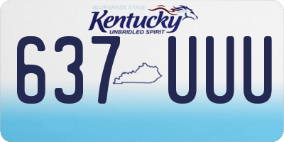 KY license plate 637UUU