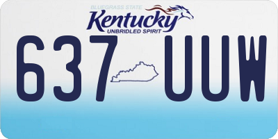 KY license plate 637UUW
