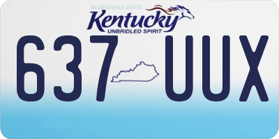 KY license plate 637UUX