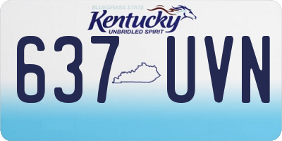 KY license plate 637UVN