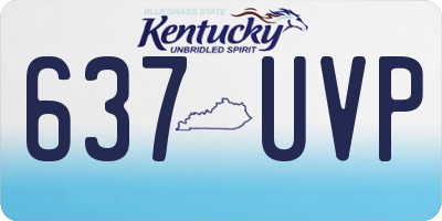 KY license plate 637UVP