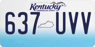 KY license plate 637UVV