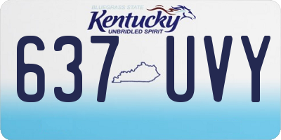 KY license plate 637UVY