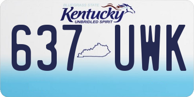 KY license plate 637UWK
