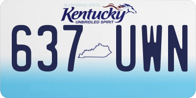 KY license plate 637UWN