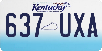 KY license plate 637UXA