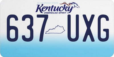 KY license plate 637UXG