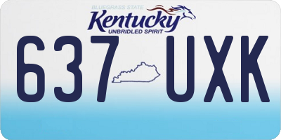 KY license plate 637UXK