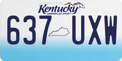 KY license plate 637UXW