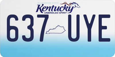 KY license plate 637UYE