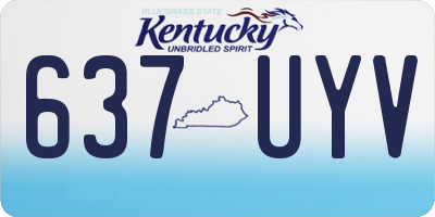 KY license plate 637UYV