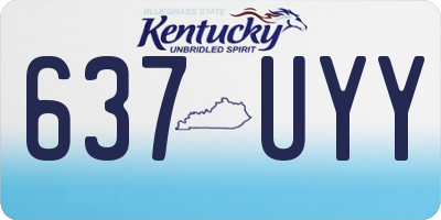 KY license plate 637UYY