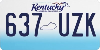 KY license plate 637UZK