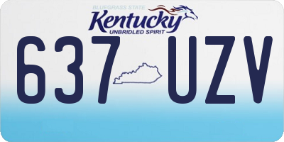 KY license plate 637UZV
