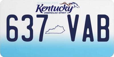 KY license plate 637VAB