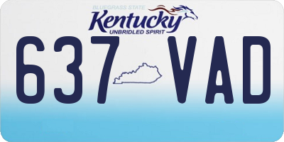 KY license plate 637VAD