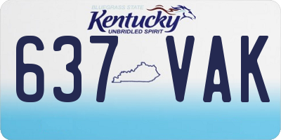 KY license plate 637VAK