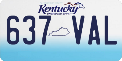 KY license plate 637VAL