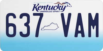KY license plate 637VAM