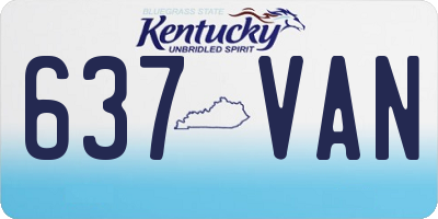 KY license plate 637VAN