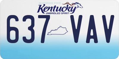 KY license plate 637VAV