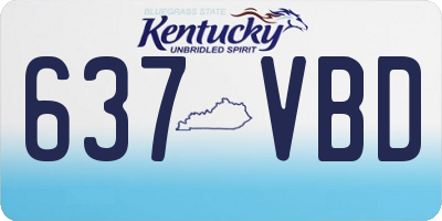 KY license plate 637VBD