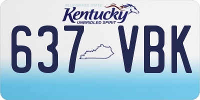 KY license plate 637VBK