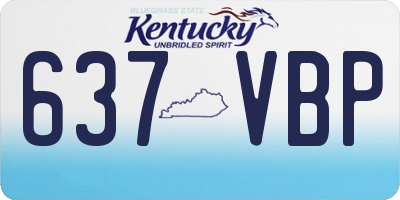 KY license plate 637VBP