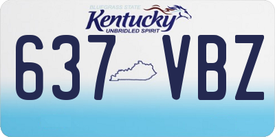 KY license plate 637VBZ