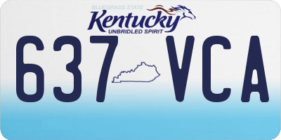KY license plate 637VCA