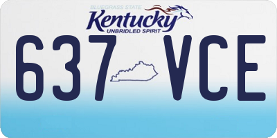 KY license plate 637VCE