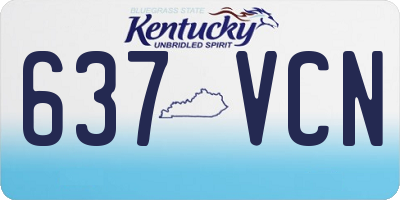 KY license plate 637VCN