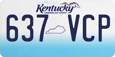 KY license plate 637VCP