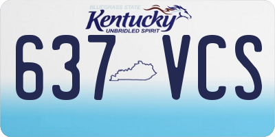 KY license plate 637VCS