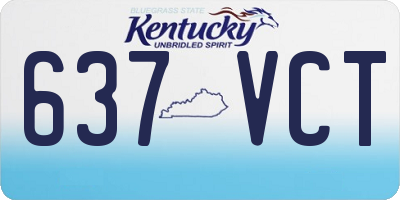 KY license plate 637VCT