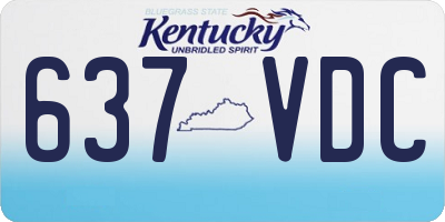 KY license plate 637VDC