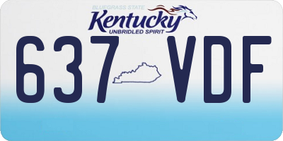 KY license plate 637VDF