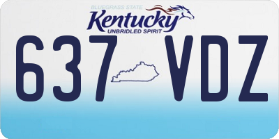 KY license plate 637VDZ