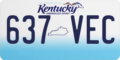 KY license plate 637VEC
