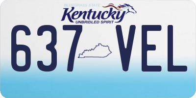 KY license plate 637VEL