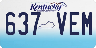 KY license plate 637VEM