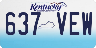 KY license plate 637VEW