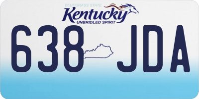 KY license plate 638JDA