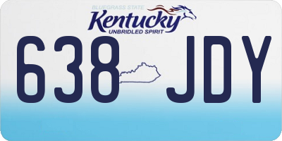 KY license plate 638JDY
