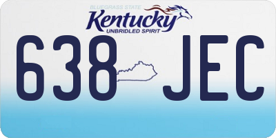 KY license plate 638JEC