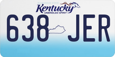 KY license plate 638JER