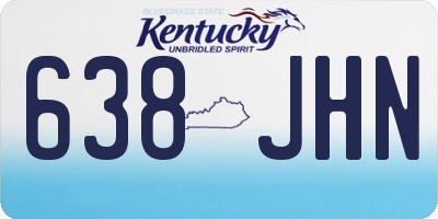 KY license plate 638JHN