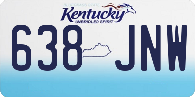 KY license plate 638JNW