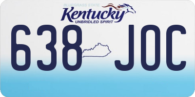 KY license plate 638JOC