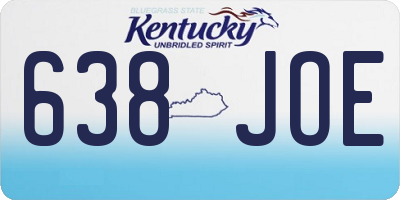 KY license plate 638JOE